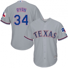 Youth Majestic Texas Rangers #34 Nolan Ryan Authentic Grey Road Cool Base MLB Jersey
