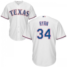 Youth Majestic Texas Rangers #34 Nolan Ryan Replica White Home Cool Base MLB Jersey