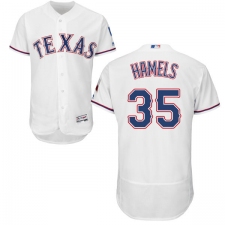 Men's Majestic Texas Rangers #35 Cole Hamels White Home Flex Base Authentic Collection MLB Jersey
