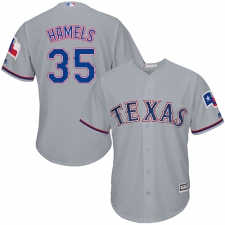 Youth Majestic Texas Rangers #35 Cole Hamels Authentic Grey Road Cool Base MLB Jersey