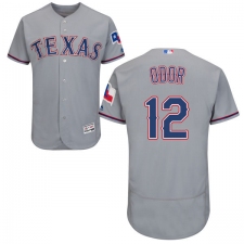 Men's Majestic Texas Rangers #12 Rougned Odor Grey Road Flex Base Authentic Collection MLB Jersey