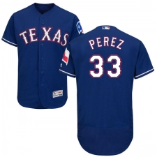 Men's Majestic Texas Rangers #33 Martin Perez Royal Blue Alternate Flex Base Authentic Collection MLB Jersey