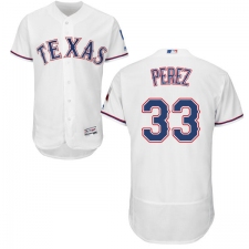 Men's Majestic Texas Rangers #33 Martin Perez White Home Flex Base Authentic Collection MLB Jersey