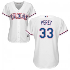 Women's Majestic Texas Rangers #33 Martin Perez Replica White Home Cool Base MLB Jersey