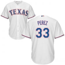 Youth Majestic Texas Rangers #33 Martin Perez Replica White Home Cool Base MLB Jersey