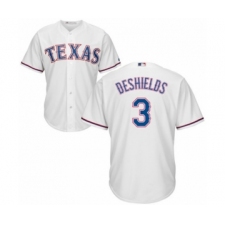 Youth Texas Rangers #3 Delino DeShields Jr. Authentic White Home Cool Base Baseball Player Jersey