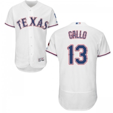 Men's Majestic Texas Rangers #13 Joey Gallo White Home Flex Base Authentic Collection MLB Jersey
