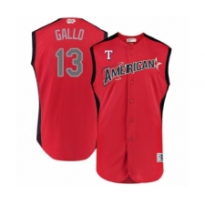 Youth Texas Rangers #13 Joey Gallo Authentic Red American League 2019 Baseball All-Star Jersey