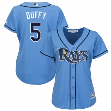 Women's Majestic Tampa Bay Rays #5 Matt Duffy Replica Light Blue Alternate 2 Cool Base MLB Jersey