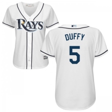 Women's Majestic Tampa Bay Rays #5 Matt Duffy Replica White Home Cool Base MLB Jersey