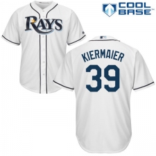 Youth Majestic Tampa Bay Rays #39 Kevin Kiermaier Replica White Home Cool Base MLB Jersey