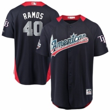 Men's Majestic Tampa Bay Rays #40 Wilson Ramos Game Navy Blue American League 2018 MLB All-Star MLB Jersey