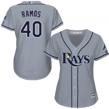 Women's Majestic Tampa Bay Rays #40 Wilson Ramos Replica Grey Road Cool Base MLB Jersey
