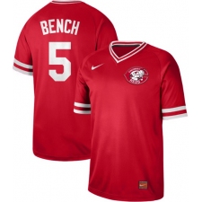 Men's Nike Cincinnati Reds #5 Johnny Bench Red Authentic Cooperstown Collection Stitched Baseball Jersey