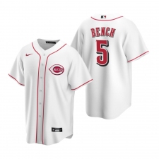 Men's Nike Cincinnati Reds #5 Johnny Bench White Home Stitched Baseball Jersey