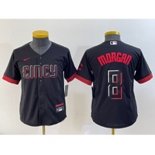 Youth Nike Cincinnati Reds #8 Joe Morgan Black 2023 City Connect Cool Base Stitched Jersey 1