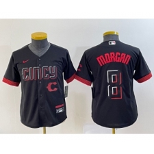 Youth Nike Cincinnati Reds #8 Joe Morgan Black 2023 City Connect Cool Base Stitched Jersey
