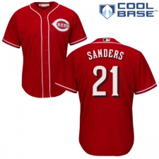 Youth Majestic Cincinnati Reds #21 Reggie Sanders Authentic Red Alternate Cool Base MLB Jersey