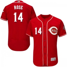 Men's Majestic Cincinnati Reds #14 Pete Rose Red Alternate Flex Base Authentic Collection MLB Jersey