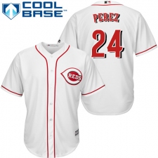 Youth Majestic Cincinnati Reds #24 Tony Perez Replica White Home Cool Base MLB Jersey