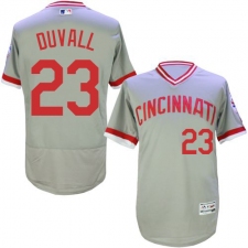 Men's Majestic Cincinnati Reds #23 Adam Duvall Grey Flexbase Authentic Collection Cooperstown MLB Jersey