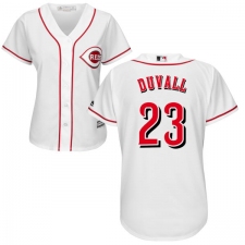 Women's Majestic Cincinnati Reds #23 Adam Duvall Authentic White Home Cool Base MLB Jersey