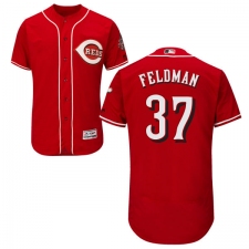 Men's Majestic Cincinnati Reds #37 Scott Feldman Red Flexbase Authentic Collection MLB Jersey