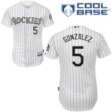 Youth Majestic Colorado Rockies #5 Carlos Gonzalez Replica White Home Cool Base MLB Jersey