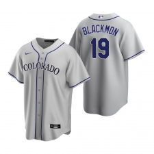 Men's Nike Colorado Rockies #19 Charlie Blackmon Gray Road Stitched Baseball Jersey