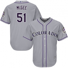 Youth Majestic Colorado Rockies #51 Jake McGee Authentic Grey Road Cool Base MLB Jersey