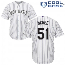 Youth Majestic Colorado Rockies #51 Jake McGee Authentic White Home Cool Base MLB Jersey
