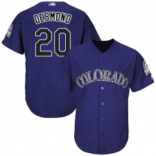 Youth Majestic Colorado Rockies #20 Ian Desmond Replica Purple Alternate 1 Cool Base MLB Jersey