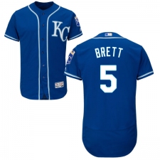 Men's Majestic Kansas City Royals #5 George Brett Royal Blue Alternate Flex Base Authentic Collection MLB Jersey