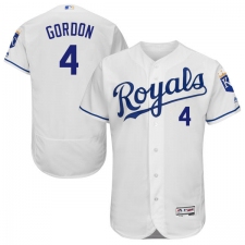 Men's Majestic Kansas City Royals #4 Alex Gordon White Flexbase Authentic Collection MLB Jersey
