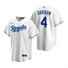 Men's Nike Kansas City Royals #4 Alex Gordon White Home Stitched Baseball Jersey