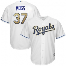 Youth Majestic Kansas City Royals #37 Brandon Moss Replica White Home Cool Base MLB Jersey