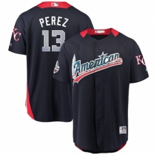 Youth Majestic Kansas City Royals #13 Salvador Perez Game Navy Blue American League 2018 MLB All-Star MLB Jersey