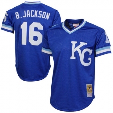 Men's Mitchell and Ness Kansas City Royals #16 Bo Jackson Authentic Royal Blue Throwback MLB Jersey