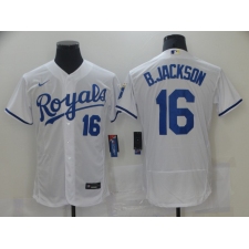 Men's Nike Kansas City Royals #16 Bo Jackson White Alternate Stitched Baseball Jersey