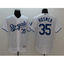 Men's Kansas City Royals #35 Eric Hosmer White Stitched Baseball Jersey