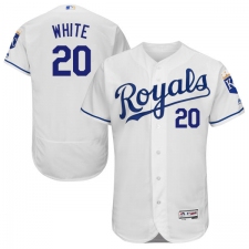 Men's Majestic Kansas City Royals #20 Frank White White Flexbase Authentic Collection MLB Jersey