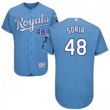 Men's Majestic Kansas City Royals #48 Joakim Soria Light Blue Alternate Flex Base Authentic Collection MLB Jersey