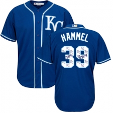 Men's Majestic Kansas City Royals #39 Jason Hammel Blue Authentic Blue Team Logo Fashion Cool Base MLB Jersey