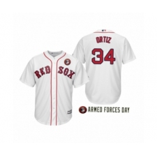 Men's  Boston Red Sox 2019 Armed Forces Day #34 David Ortiz White Jersey