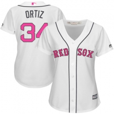 Women's Majestic Boston Red Sox #34 David Ortiz Authentic White Mother's Day MLB Jersey