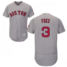 Men's Majestic Boston Red Sox #3 Jimmie Foxx Grey Road Flex Base Authentic Collection MLB Jersey
