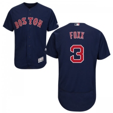 Men's Majestic Boston Red Sox #3 Jimmie Foxx Navy Blue Alternate Flex Base Authentic Collection MLB Jersey