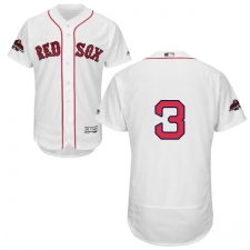 Men's Majestic Boston Red Sox #3 Jimmie Foxx White Home Flex Base Authentic Collection 2018 World Series Champions MLB Jersey