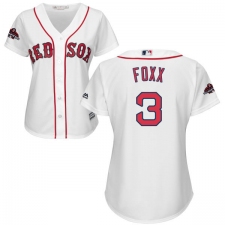 Women's Majestic Boston Red Sox #3 Jimmie Foxx Authentic White Home 2018 World Series Champions MLB Jersey