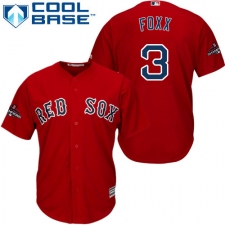 Youth Majestic Boston Red Sox #3 Jimmie Foxx Authentic Red Alternate Home Cool Base 2018 World Series Champions MLB Jersey